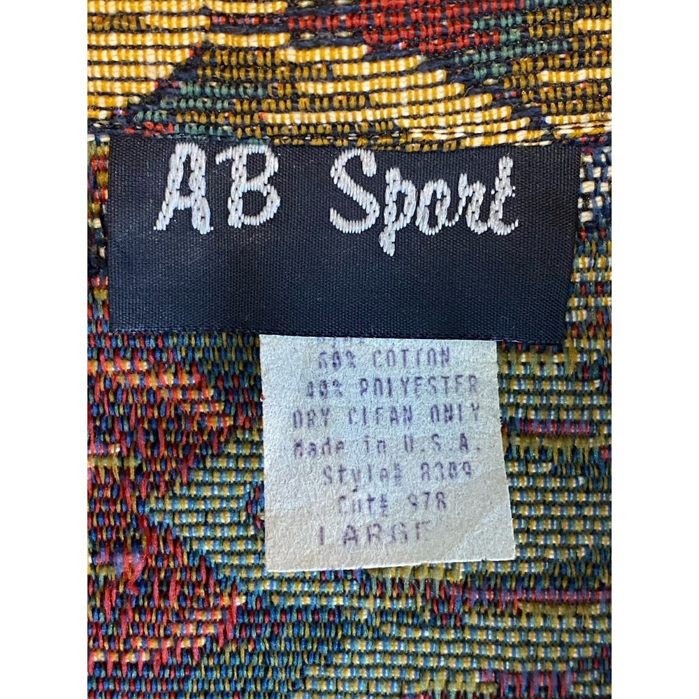 Vintage AB Sport Tapestry Blazer Size Large Maximalist Regency Art Teacher Wacky - Picture 8 of 12